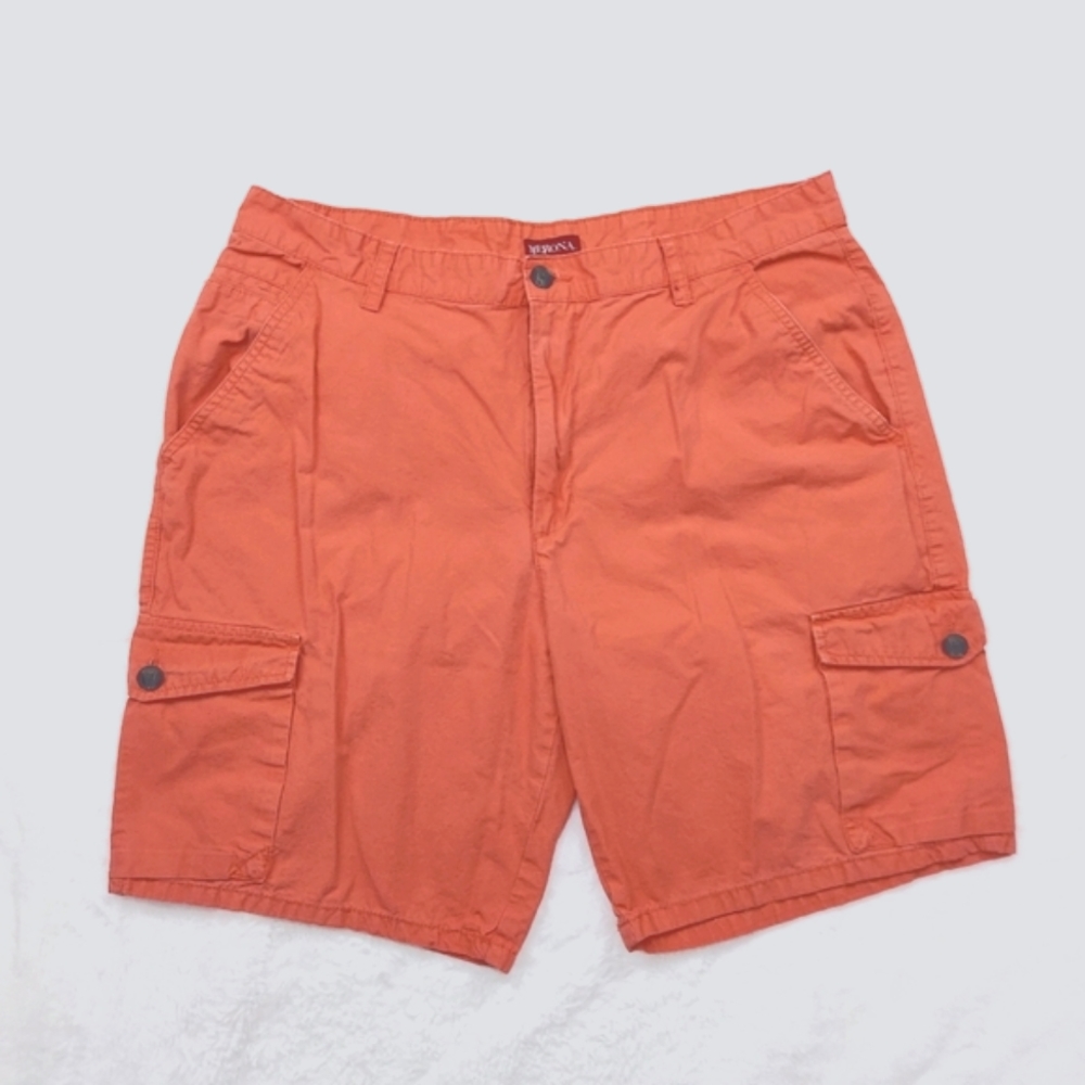 Merona Cotton Orange Coral Cargo Shorts Size 38